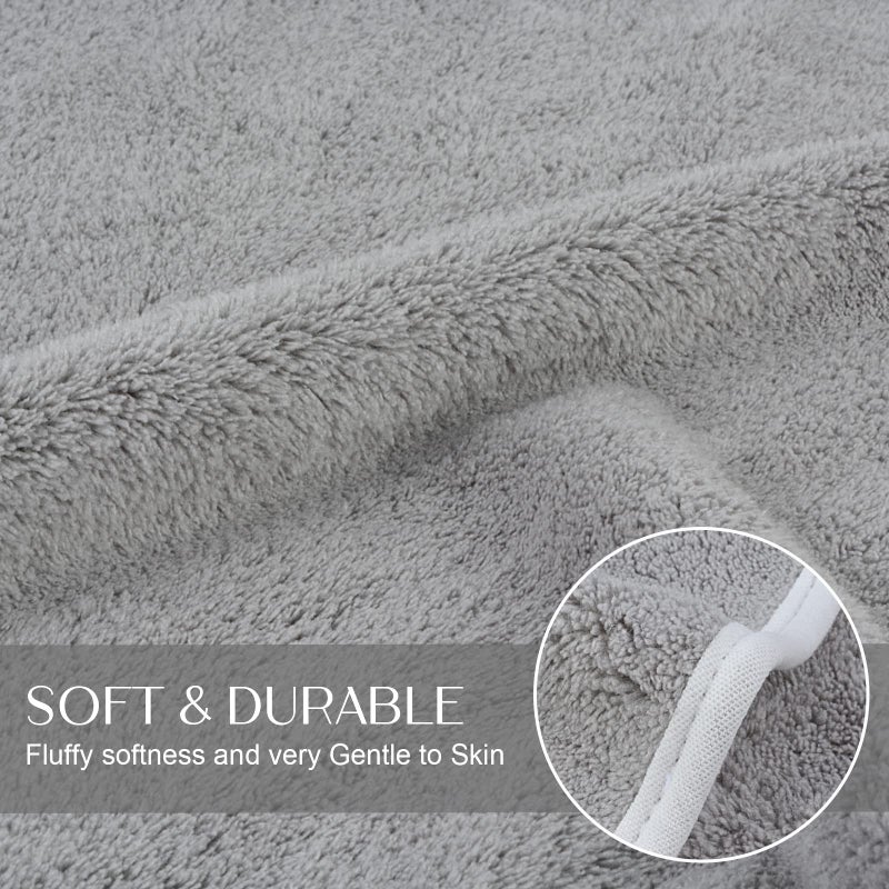 KinHwa Microfiber Hand Towels Ultra Soft Hand Towels for Bathroom Super Absorbent Bath Towels Ideal for Hair Spa Sports and Travel 30inch x 16inch 2 Pack Light-Gray - Image 3